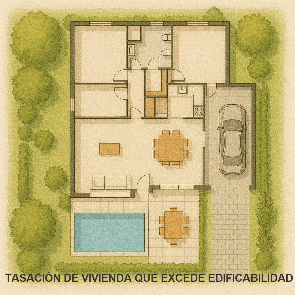 tasación de vivienda que excede edificabilidad