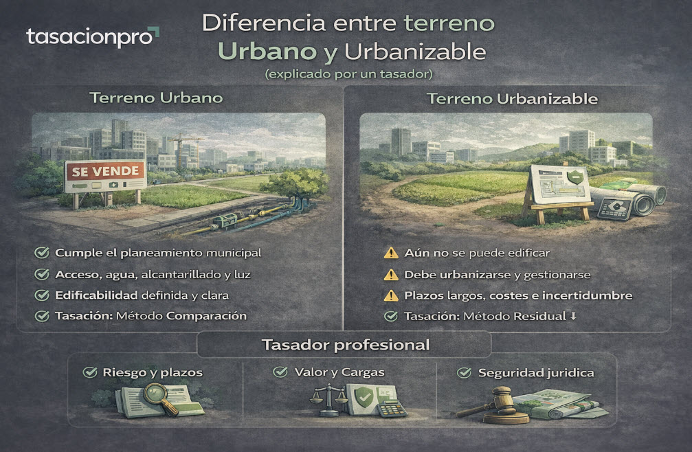 diferencia entre terreno urbano y urbanizable