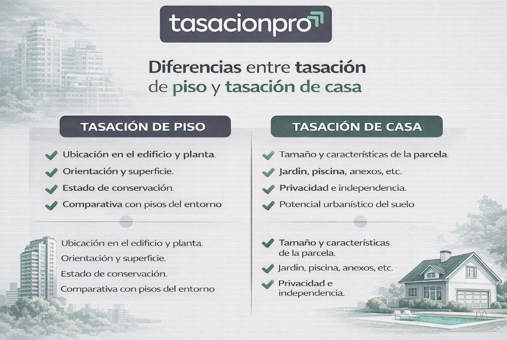 diferencias entre tasacion de piso y tasacion de casa