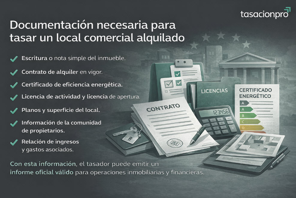 documentacion para tasar un local comercial alquilado
