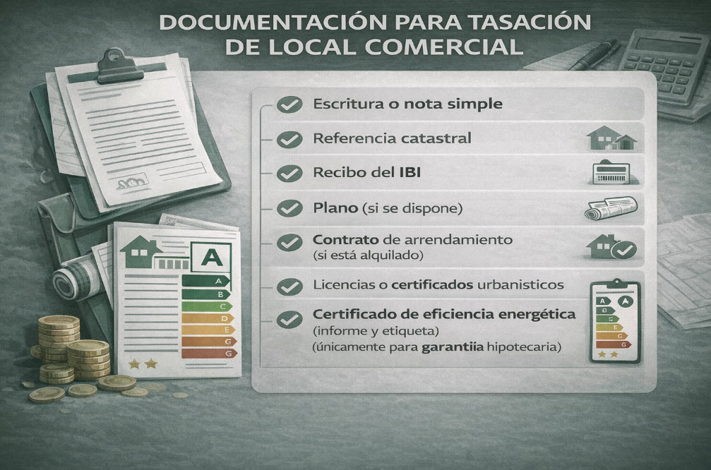 documentacion tasacion local comercial