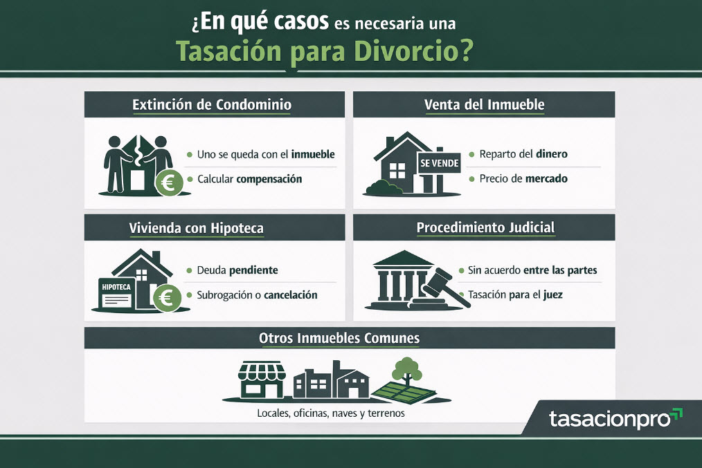 en que casos es necesaria una tasación para divorcio