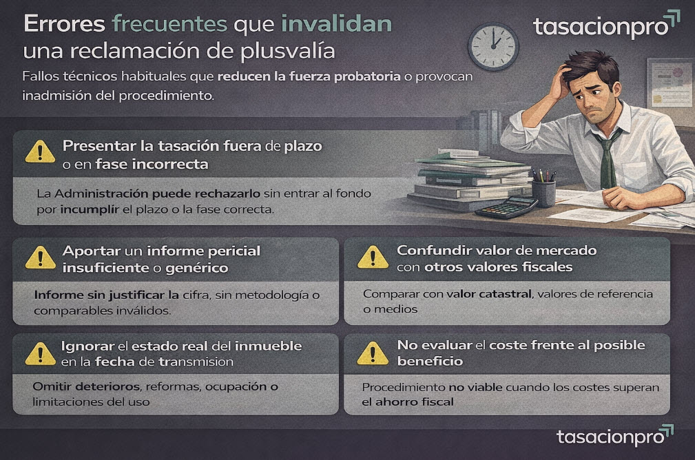 errores que invalidan una reclamacion de plusvalia