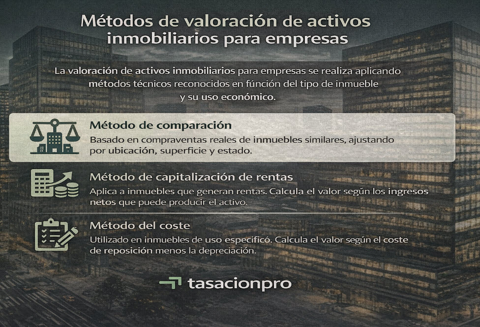 métodos de valoración de activos inmobiliarios para empresas
