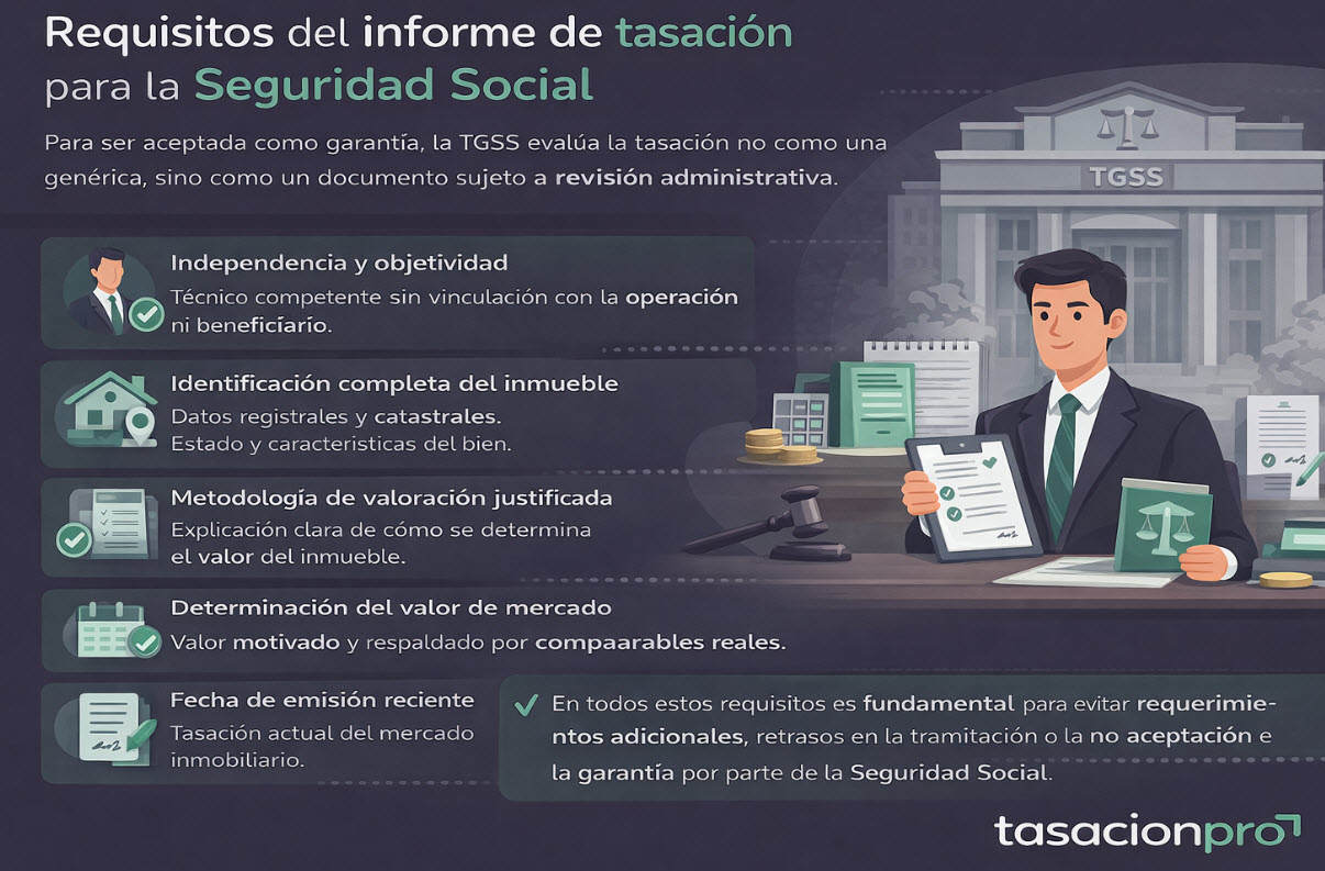 requisitos tasacion para seguridad social