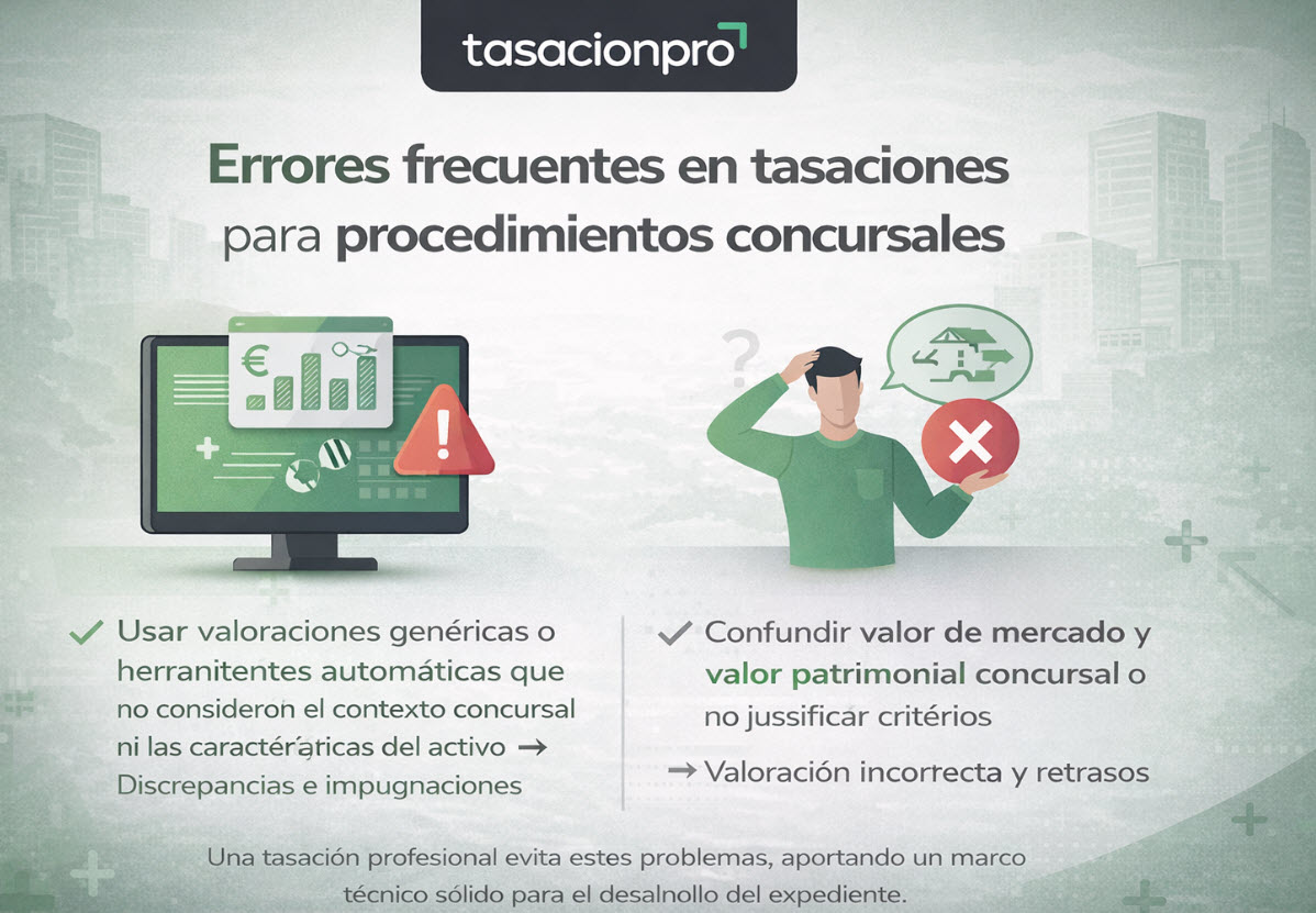 errores frecuentes tasaciones para procedimientos concursales
